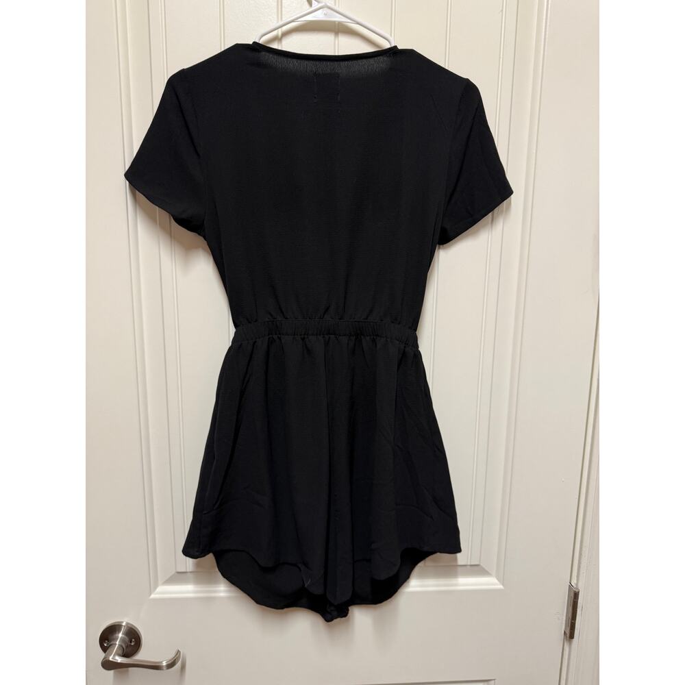 Princess Polly Romper Virgo Tie Front Cut Out Playsuit Black Size 4 - Picture 4 of 5